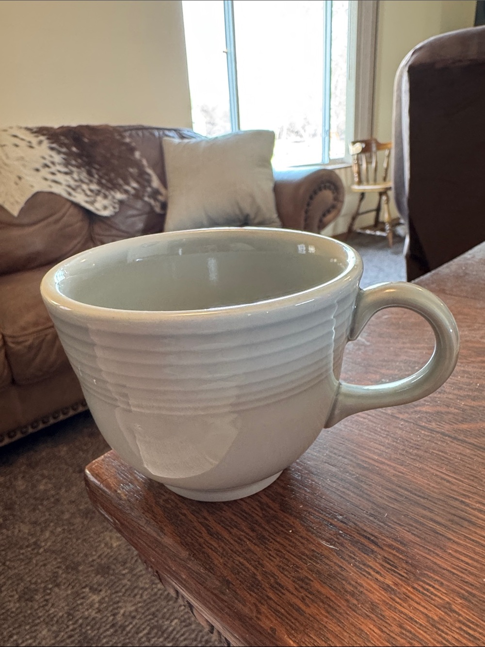 VTG Harlequin Gray Teacup By Homer Laughlin Fiesta